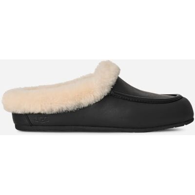UGG® Women's Ansley Mule LTHR Sheepskin Slippers in Black, Size 11 UGG® Women's Ansley Mule LTHR Sheepskin Slippers in Black, Size 11