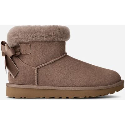 UGG® Women's Mini Bailey Mixed Bow Suede Classic Boots in Caribou, Size 11 UGG® Women's Mini Bailey Mixed Bow Suede Classic Boots in Caribou, Size 11