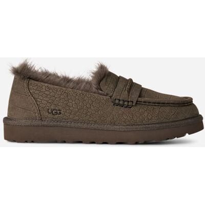 UGG® Women's Ellis Embossed Loafer Sheepskin Shoes in Dense Smoke, Size 11 UGG® Women's Ellis Embossed Loafer Sheepskin Shoes in Dense Smoke, Size 11