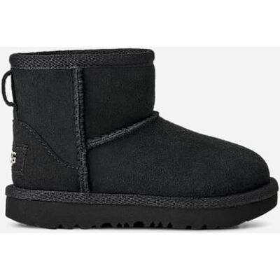 UGG® Toddlers' Classic Mini II Sheepskin Classic Boots in Black, Size 7T UGG® Toddlers' Classic Mini II Sheepskin Classic Boots in Black, Size 7T