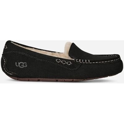 UGG® Women's Ansley Sheepskin Suede Slipper in Black/, Size 8 UGG® Women's Ansley Sheepskin Suede Slipper in Black/, Size 8
