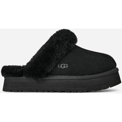 UGG® Women's Disquette Sheepskin Slippers in Black, Size 8 UGG® Women's Disquette Sheepskin Slippers in Black, Size 8