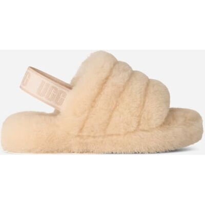 UGG® Kids' Fluff Yeah Slide Sheepskin Slippers Sandal in Natural/Sea Salt, Size 13K UGG® Kids' Fluff Yeah Slide Sheepskin Slippers Sandal in Natural/Sea Salt, Size 13K