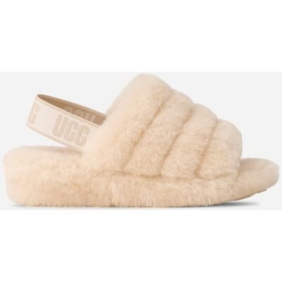 UGG® Women's Fluff Yeah Slide Sheepskin Slippers in Natural/Sea Salt, Size 9 UGG® Women's Fluff Yeah Slide Sheepskin Slippers in Natural/Sea Salt, Size 9