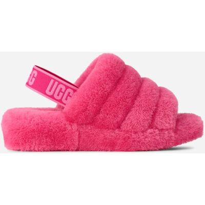 UGG® Women's Fluff Yeah Slide Sheepskin Slippers in Deep Coral/Sachet Pink, Size 6 UGG® Women's Fluff Yeah Slide Sheepskin Slippers in Deep Coral/Sachet Pink, Size 6