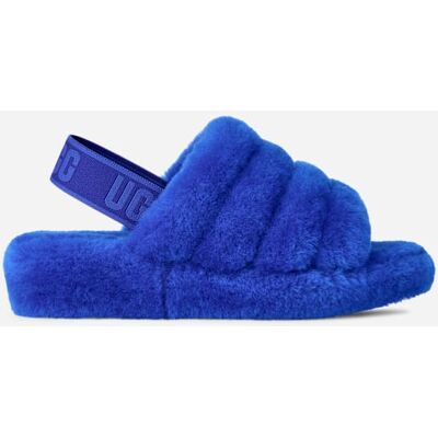 UGG® Women's Fluff Yeah Slide Sheepskin Slippers in Regal Blue/Dazzling Blue, Size 7 UGG® Women's Fluff Yeah Slide Sheepskin Slippers in Regal Blue/Dazzling Blue, Size 7