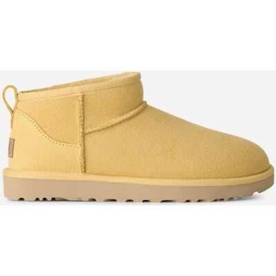 UGG® Women's Classic Ultra Mini Sheepskin Classic Boots in Muted Mustard, Size 10 UGG® Women's Classic Ultra Mini Sheepskin Classic Boots in Muted Mustard, Size 10