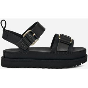 UGG® Women's Goldenstar Villa Nubuck/Leather Sandals in Black, Size 9