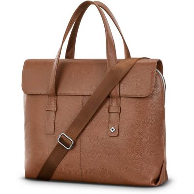 Mobile Solution 2 Leather Convertible Brief Brown Carry-On Luggage from Samsonite Mobile Solution 2 Leather Convertible Brief Brown Carry-On Luggage from Samsonite