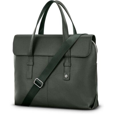 Mobile Solution 2 Leather Convertible Brief Green Carry-On Luggage from Samsonite Mobile Solution 2 Leather Convertible Brief Green Carry-On Luggage from Samsonite