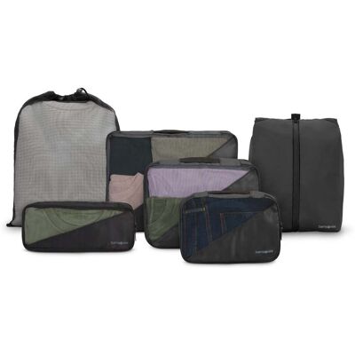 6 Piece Compression Packing Cubes Black Luggage Accessories from Samsonite 6 Piece Compression Packing Cubes Black Luggage Accessories from Samsonite