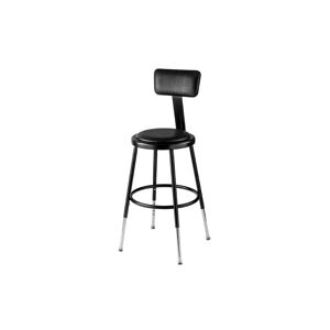National Public Seating 6400 19&quot;-27&quot; Height Adjustable Stool, Backrest, Black