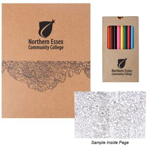Positive Promotions 50 Secret Garden Adult Coloring Books with Colored Pencils - Personalization Available