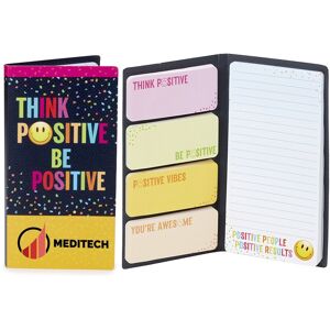Positive Promotions 50 Think Positive, Be Positive Sticky Note Gift Sets - Personalization Available