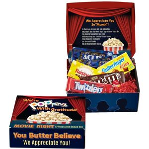Positive Promotions 25 Movie Night Appreciation Snack Box Kits - Card Personalization Available