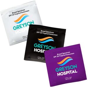 Positive Promotions 500 SPF-30 Sunscreen Packet 0.1 oz. - Full-Color Personalization Available