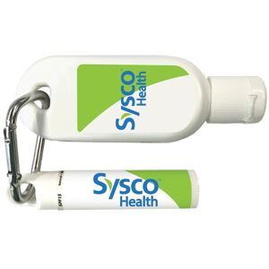 Positive Promotions 150 SPF-30 1-Oz. Sunscreen & SPF-15 Lip Balm Carabiner Sets - Full-Color Personalization Available