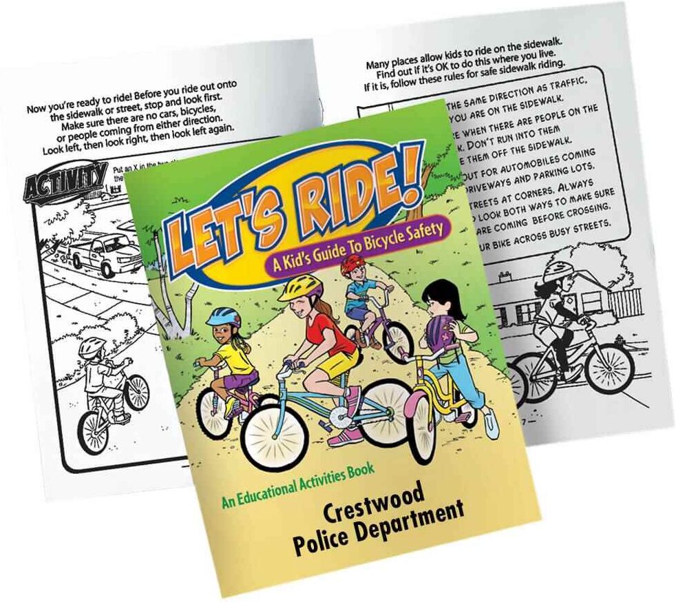 Positive Promotions 100 Let's Ride! A Kid's Guide To Bicycle Safety Educational Activities Books - Personalization Available