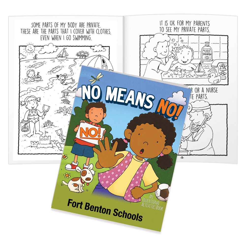 Positive Promotions 100 No Means No! English/Spanish Flip-Style Educational Activities Books - Personalization Available
