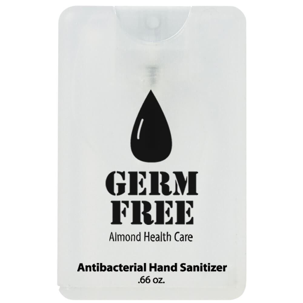 Positive Promotions 250 Credit Card-Style Antibacterial Hand Sanitizer Spray - Personalization Available