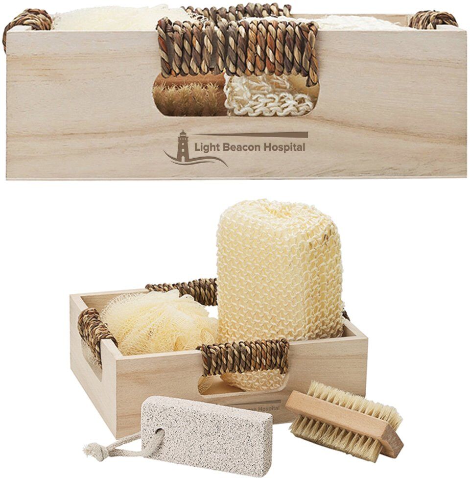 Positive Promotions 25 4-Piece Wood Spa Kits - Laser-Engraved Personalization Available