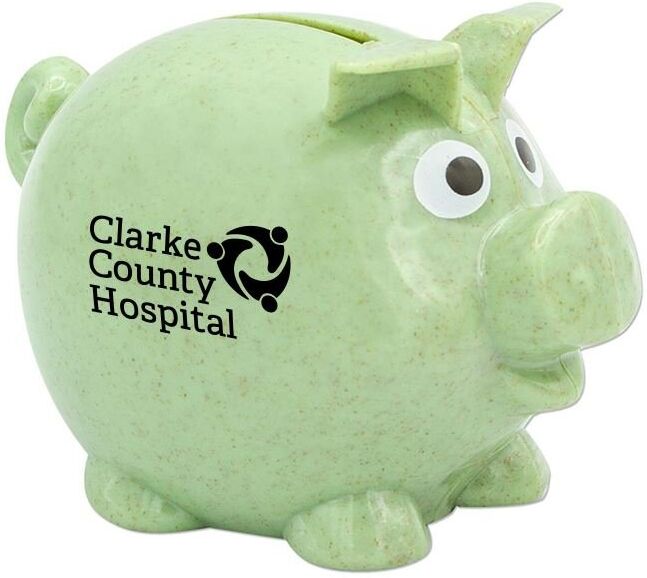 Positive Promotions 150 Wheat-Straw Piggy Banks - Personalization Available