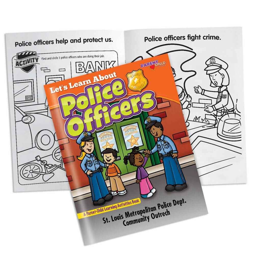 Positive Promotions 100 Let's Learn About Police Officers Parent-Child Learning Activities Books - Personalization Available