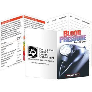 Positive Promotions 300 Blood Pressure Recorder Pocket Pals (English) - One-Color Personalization Available