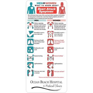 Positive Promotions 50 Men vs. Women: What to Know About Heart Attack Symptoms E-Z 2 Stick Glancers - Personalization Available