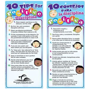 Positive Promotions 200 10 Tips For Positive Discipline 2-Sided Bilingual Glancers - Personalization Available