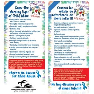 Positive Promotions 200 Know The Warning Signs Of Child Abuse Two-Sided English/Spanish Glancers - Personalization Available