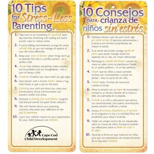 Positive Promotions 200 10 Tips For Stress-Less Parenting 2-Sided Bilingual Glancers - Personalization Available