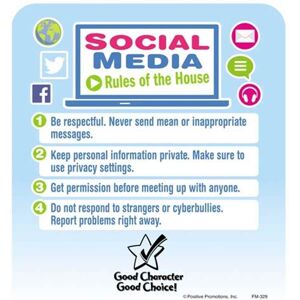 Positive Promotions 25 Social Media: Rules Of The House Magnets - Personalization Available