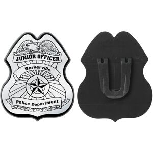 Positive Promotions 100 Silver Junior Officer Plastic Clip-On Badges - Personalization Available