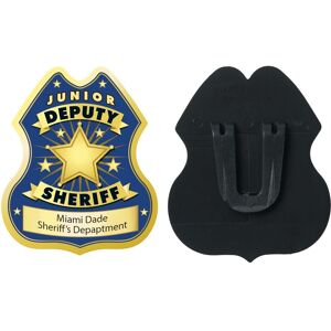 Positive Promotions 250 Gold Junior Deputy Sheriff Plastic Badges - Personalization Available