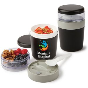Positive Promotions 35 The Foodie Dual-Compartment Food & Snack Container 16 oz. - Personalization Available