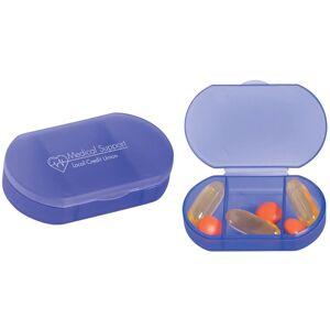 Positive Promotions 250 3-Compartment Oval-Shaped Pill Holders - Personalization Available