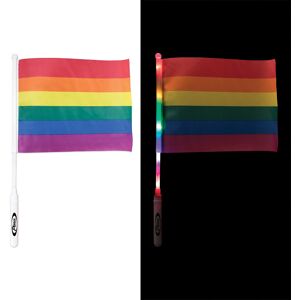 Positive Promotions 75 Rainbow Pride LED Light-Up Flag - One-Color Personalization Available