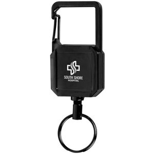 Positive Promotions 75 Metal Keychains With Badge Reel Carabiner - One-Color Personalization Available