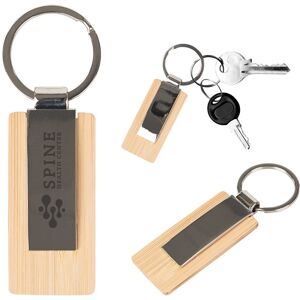 Positive Promotions 250 Bamboo & Metal Tags - Laser-Engraved Personalization Available