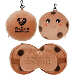 Positive Promotions 13 Comfort Pals 2-in-1 Cookie Pillow & Sleep Mask - One-Color Personalization Available