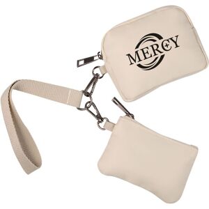 Positive Promotions 75 Recycled Dual Zippered Pouches With Lanyard - One-Color Personalization Available