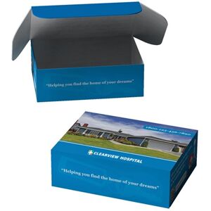 Positive Promotions 75 Custom Corrugated Fold & Tuck Boxes - Full-Color Personalization Available