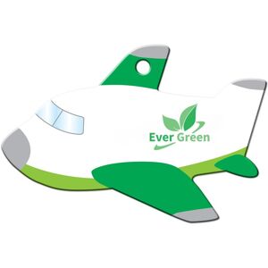 Positive Promotions 150 Green Airplane Shaped Luggage Tags - Full-Color Personalization Available