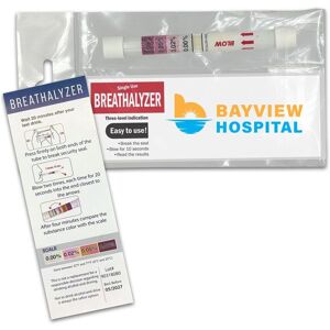 Positive Promotions 50 Single-Use Breathalyzer With Full-Color Insert & Instruction Cards - Full-Color Personalization Available