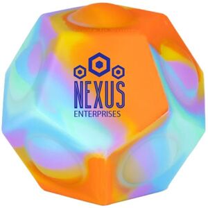 Positive Promotions 100 Hexagon Stress Pop Reliever Balls - One-Color Personalization Available