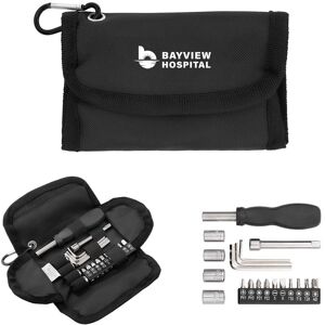 Positive Promotions 50 Stainless Steel Tool Sets with Recycled RPET Case - 19 Piece - Personalization Available