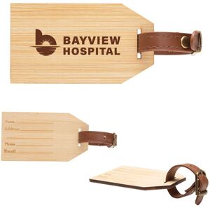 Positive Promotions 250 Wanderlust Bamboo Luggage Tags - Personalization Available