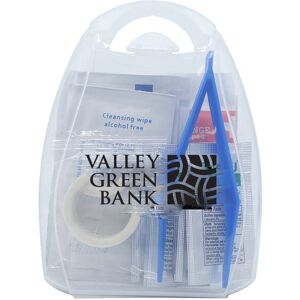 Positive Promotions 50 First Aid Kits with Handle - Personalization Available