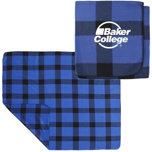 Positive Promotions 30 Buffalo Plaid Fleece Blankets - Personalization Available